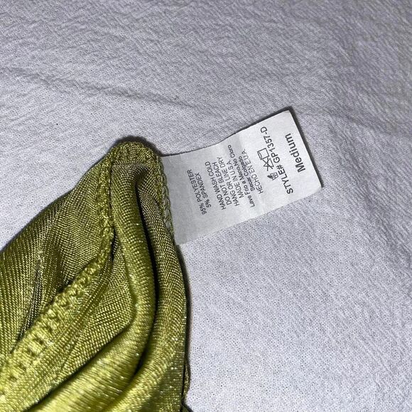 One Shoulder Asymmetrical Green Midi Dress - Picture 6 of 8